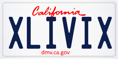 CA license plate XLIVIX