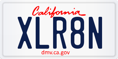 CA license plate XLR8N