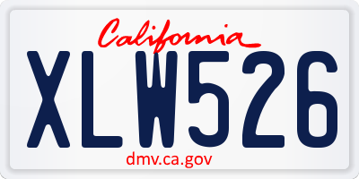 CA license plate XLW526