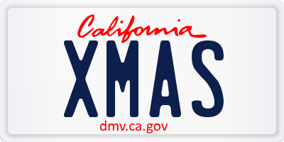 CA license plate XMAS