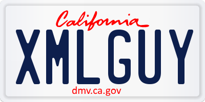 CA license plate XMLGUY