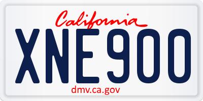 CA license plate XNE900