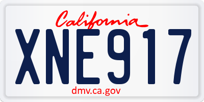 CA license plate XNE917