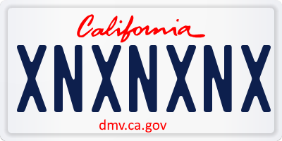 CA license plate XNXNXNX
