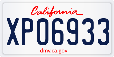 CA license plate XP06933