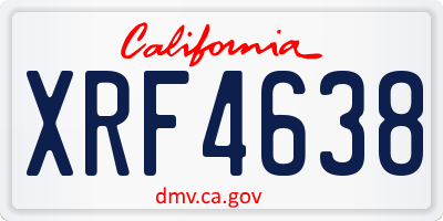 CA license plate XRF4638