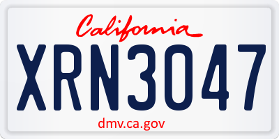CA license plate XRN3047