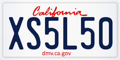 CA license plate XS5L50