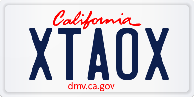 CA license plate XTAOX