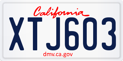 CA license plate XTJ603