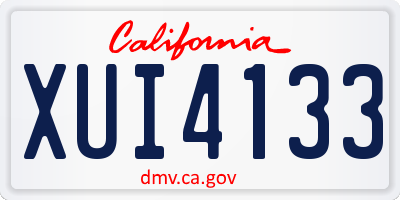 CA license plate XUI4133