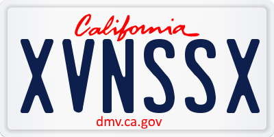 CA license plate XVNSSX