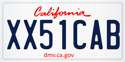 CA license plate XX51CAB