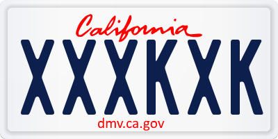 CA license plate XXXKXK