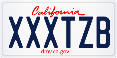 CA license plate XXXTZB