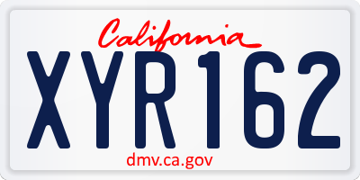 CA license plate XYR162