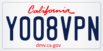 CA license plate Y008VPN