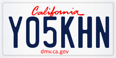 CA license plate Y05KHN