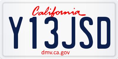 CA license plate Y13JSD