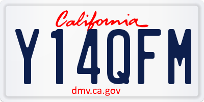 CA license plate Y14QFM