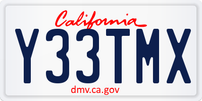 CA license plate Y33TMX