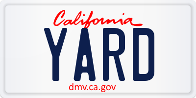 CA license plate YARD