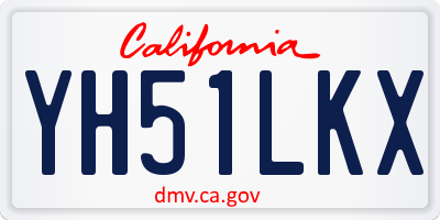 CA license plate YH51LKX