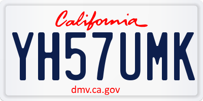 CA license plate YH57UMK