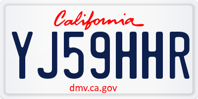 CA license plate YJ59HHR