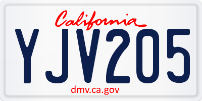 CA license plate YJV205