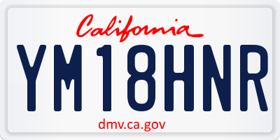 CA license plate YM18HNR