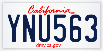 CA license plate YNU563