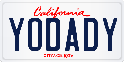CA license plate YODADY