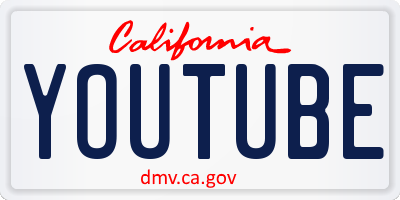 CA license plate YOUTUBE