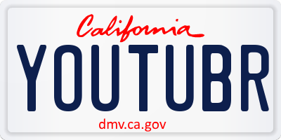CA license plate YOUTUBR
