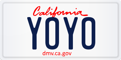 CA license plate YOYO