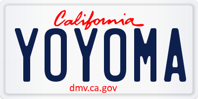 CA license plate YOYOMA