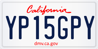 CA license plate YP15GPY