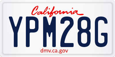 CA license plate YPM28G