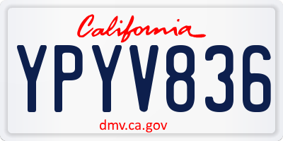 CA license plate YPYV836