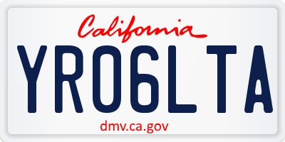 CA license plate YR06LTA