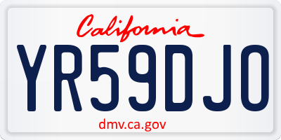 CA license plate YR59DJO