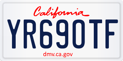 CA license plate YR69OTF