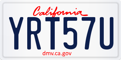 CA license plate YRT57U