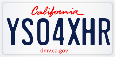 CA license plate YS04XHR