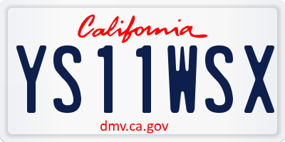 CA license plate YS11WSX