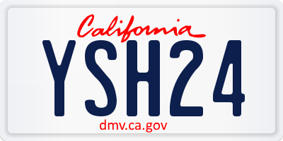 CA license plate YSH24