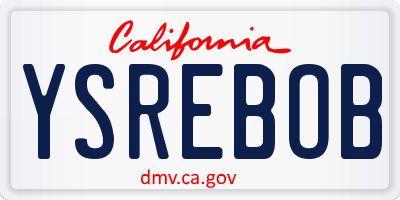 CA license plate YSREBOB