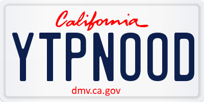 CA license plate YTPNOOD