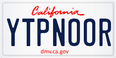 CA license plate YTPNOOR